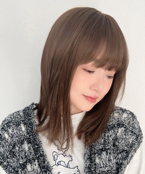Brightlele(ブライトララ)の「「 シアーカットロブ 」 ウィッグ レディース ミディアム ボブ ロングボブ 自然 フルウィッグ(ウィッグ・レディース・その他1/その他2/その他5/その他4/その他3/その他6・フリー)」の9枚目の写真