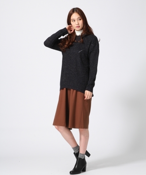 GLOBAL WORK（グローバルワーク）の「７ゲージモヘアコンアゼチュニック長袖/565891（ニット/セーター・レディース・カーキ/ネイビー/ライトピンク/ブルー/ライトグレー・LARGE/MEDIUM/SMALL）」の12枚目の写真