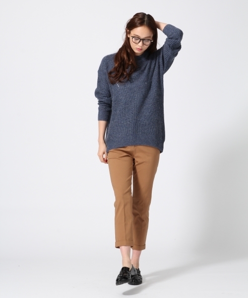 GLOBAL WORK（グローバルワーク）の「７ゲージモヘアコンアゼチュニック長袖/565891（ニット/セーター・レディース・カーキ/ネイビー/ライトピンク/ブルー/ライトグレー・LARGE/MEDIUM/SMALL）」の14枚目の写真