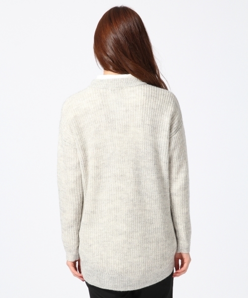 GLOBAL WORK（グローバルワーク）の「７ゲージモヘアコンアゼチュニック長袖/565891（ニット/セーター・レディース・カーキ/ネイビー/ライトピンク/ブルー/ライトグレー・LARGE/MEDIUM/SMALL）」の16枚目の写真