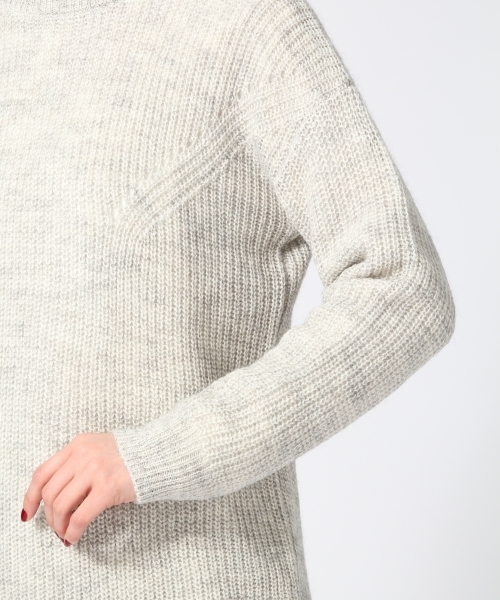 GLOBAL WORK（グローバルワーク）の「７ゲージモヘアコンアゼチュニック長袖/565891（ニット/セーター・レディース・カーキ/ネイビー/ライトピンク/ブルー/ライトグレー・LARGE/MEDIUM/SMALL）」の9枚目の写真