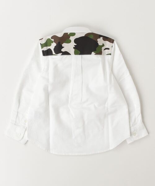 A BATHING APE（アベイシングエイプ）の「1ST CAMO STRIPE OXFORD BD SHIRT（シャツ/ブラウス・キッズ・ホワイト/チャコール・110/120/140/100/130）」の7枚目の写真
