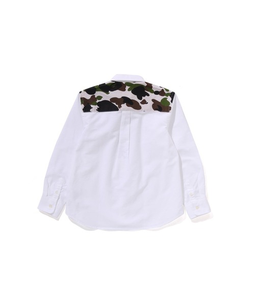 A BATHING APE（アベイシングエイプ）の「1ST CAMO STRIPE OXFORD BD SHIRT（シャツ/ブラウス・キッズ・ホワイト/チャコール・110/120/140/100/130）」の3枚目の写真