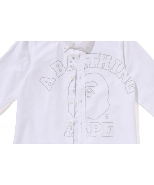 A BATHING APE（アベイシングエイプ）の「1ST CAMO STRIPE OXFORD BD SHIRT（シャツ/ブラウス・キッズ・ホワイト/チャコール・110/120/140/100/130）」の5枚目の写真