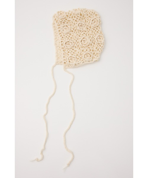 SLY（スライ）の「CROCHET KNIT HAT クロシェ ニット ハット（ハット・レディース・アイボリー/ブラック・FREE）」の3枚目の写真