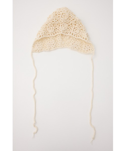 SLY（スライ）の「CROCHET KNIT HAT クロシェ ニット ハット（ハット・レディース・アイボリー/ブラック・FREE）」の4枚目の写真