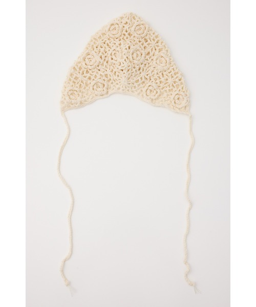 SLY（スライ）の「CROCHET KNIT HAT クロシェ ニット ハット（ハット・レディース・アイボリー/ブラック・FREE）」の5枚目の写真