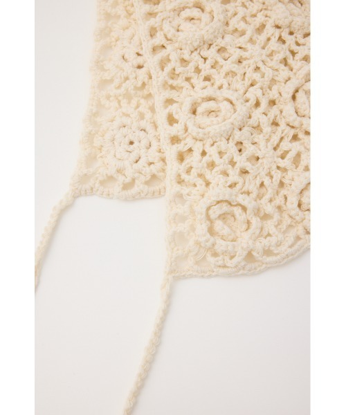 SLY（スライ）の「CROCHET KNIT HAT クロシェ ニット ハット（ハット・レディース・アイボリー/ブラック・FREE）」の6枚目の写真