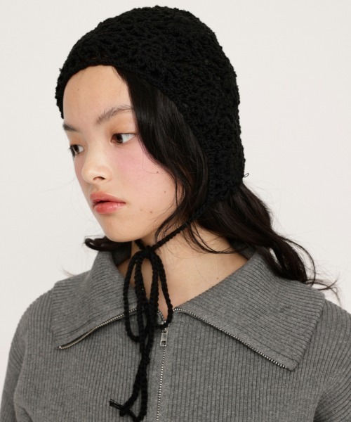 SLY（スライ）の「CROCHET KNIT HAT クロシェ ニット ハット（ハット・レディース・アイボリー/ブラック・FREE）」の17枚目の写真