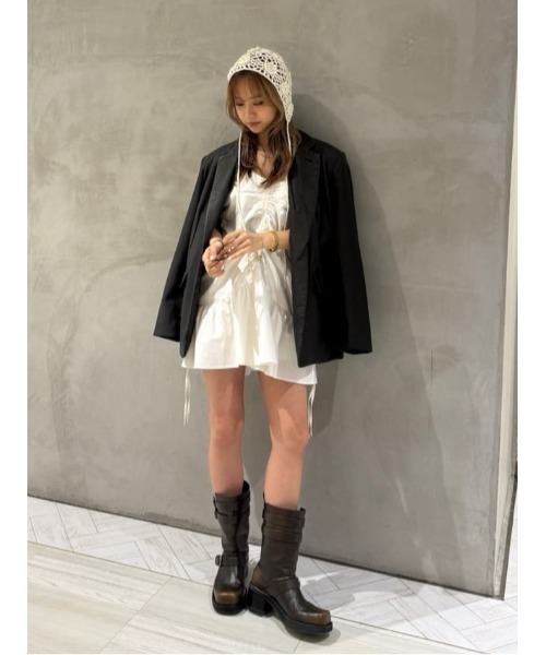 SLY（スライ）の「CROCHET KNIT HAT クロシェ ニット ハット（ハット・レディース・アイボリー/ブラック・FREE）」の22枚目の写真