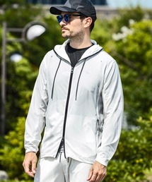 1PIU1UGUALE3  RELAX （ウノピゥウノウグァーレトレ リラックス）の「1PIU1UGUALE3 RELAX(ウノピゥウノウグァーレトレ リラックス)プリントロゴ グラデーションカラー トレーニング フーディー パーカー（パーカー）」