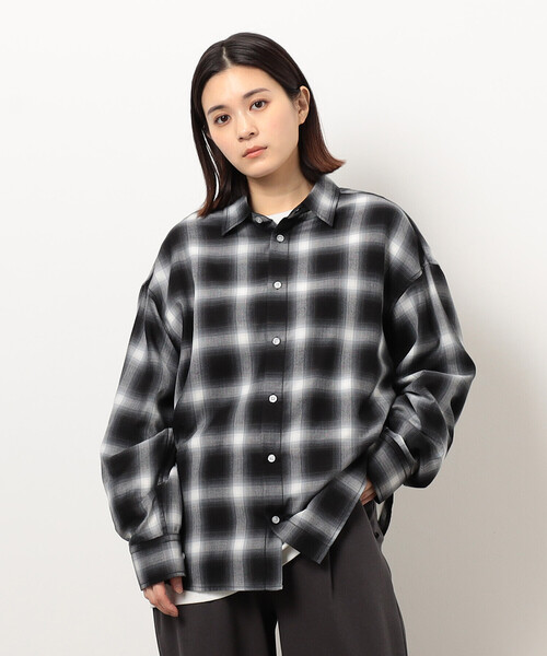 Purple&Yellow（パープルアンドイエロー）の「オンブレーチェックシャツ（シャツ/ブラウス・メンズ・ダークブラウン/ブラック・SMALL/MEDIUM/LARGE）」の9枚目の写真