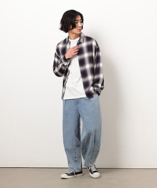 Purple&Yellow（パープルアンドイエロー）の「オンブレーチェックシャツ（シャツ/ブラウス・メンズ・ダークブラウン/ブラック・SMALL/MEDIUM/LARGE）」の11枚目の写真