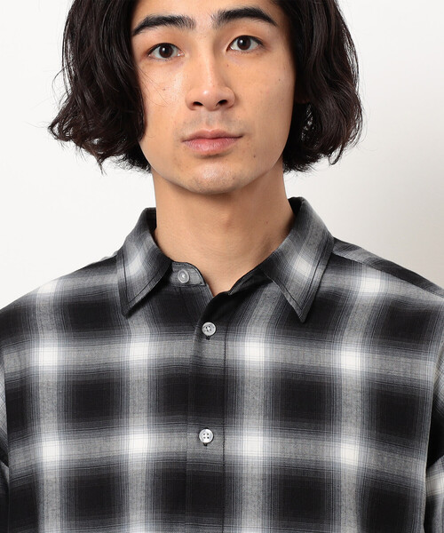 Purple&Yellow（パープルアンドイエロー）の「オンブレーチェックシャツ（シャツ/ブラウス・メンズ・ダークブラウン/ブラック・SMALL/MEDIUM/LARGE）」の22枚目の写真