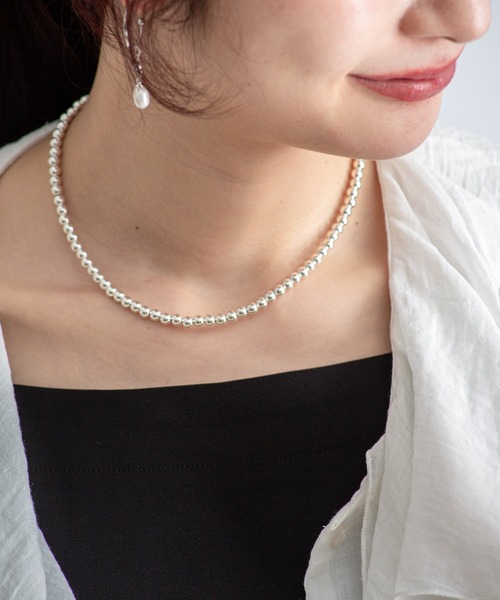 Harpo/アルポ】シルバー ネックレス ナバホパール ビーズ5  