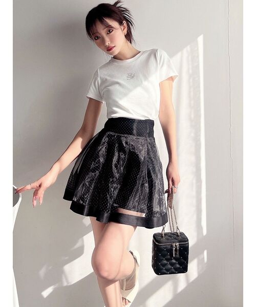 RESEXXY（リゼクシー）の「ドットシアーショートパンツ（スカート・レディース・ホワイト/ブルー/ブラック・FREE）」の8枚目の写真