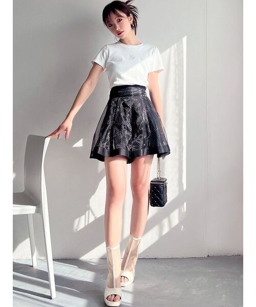 RESEXXY（リゼクシー）の「ドットシアーショートパンツ（スカート・レディース・ホワイト/ブルー/ブラック・FREE）」の9枚目の写真