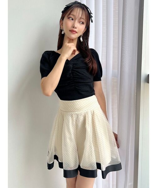 RESEXXY（リゼクシー）の「ドットシアーショートパンツ（スカート・レディース・ホワイト/ブルー/ブラック・FREE）」の18枚目の写真