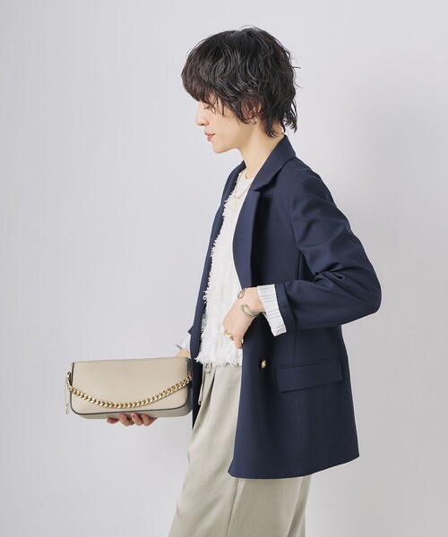 NOLLEY’S（ノーリーズ）の「《セットアップ対応》ウォッシャブル高機能麻調ダブルジャケット（テーラードジャケット・レディース・ベージュ/ネイビー・40/38/36）」の18枚目の写真