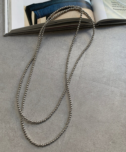 DouDou（ドゥドゥ）の「メタルボールロングネックレス（ネックレス・レディース・シルバー・FREE）」の7枚目の写真