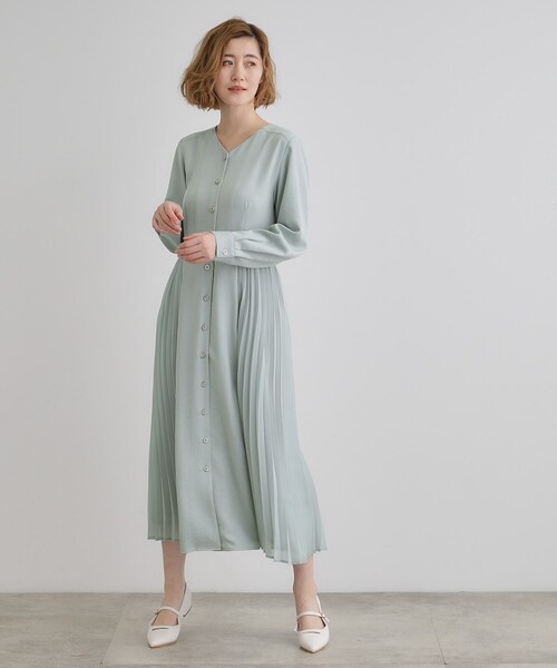 grove(グローブ)の「サイドプリーツシャツワンピース(ワンピース・レディース・ネイビー/ライトグレー/グリーン系・02/03/01/04/05)」の9枚目の写真