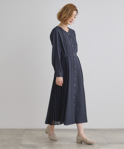 grove(グローブ)の「サイドプリーツシャツワンピース(ワンピース・レディース・ネイビー/ライトグレー/グリーン系・02/03/01/04/05)」の13枚目の写真