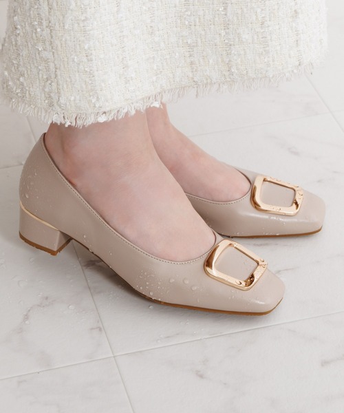 卑弥呼】【耐水】スクエアバックルレインパンプス/654101（レイン