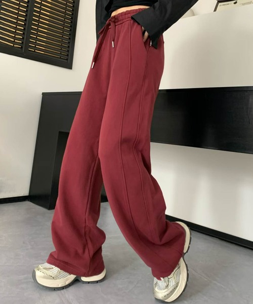 DECADE CLASSIC(ディケイド クラシック)の「【DECADE CLASSIC】ハイウエストワイドパンツ(スウェットパンツ・レディース・ブラック/グレー/ネイビー/ライトグレー/ワインレッド・MEDIUM/LARGE)」の5枚目の写真