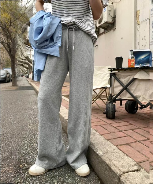 DECADE CLASSIC(ディケイド クラシック)の「【DECADE CLASSIC】ハイウエストワイドパンツ(スウェットパンツ・レディース・ブラック/グレー/ネイビー/ライトグレー/ワインレッド・MEDIUM/LARGE)」の7枚目の写真