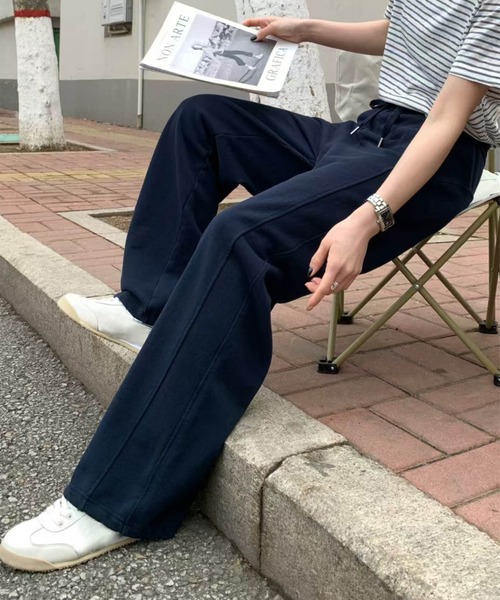 DECADE CLASSIC(ディケイド クラシック)の「【DECADE CLASSIC】ハイウエストワイドパンツ(スウェットパンツ・レディース・ブラック/グレー/ネイビー/ライトグレー/ワインレッド・MEDIUM/LARGE)」の12枚目の写真