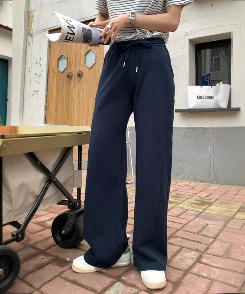 DECADE CLASSIC(ディケイド クラシック)の「【DECADE CLASSIC】ハイウエストワイドパンツ(スウェットパンツ・レディース・ブラック/グレー/ネイビー/ライトグレー/ワインレッド・MEDIUM/LARGE)」の13枚目の写真