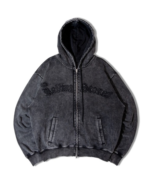 JACKROSE（ジャックローズ）の「B-TRS-Lips&Tongue ラインストーン-ZIPパーカー（パーカー・メンズ・ブラック/グレー・L/M）」の3枚目の写真