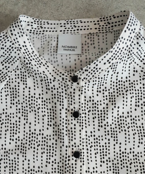 ブラウス シャツ flow dot PT スタンドネックブラウス レディース flow dot PT スタンドネックブラウス | NOMBRE IMPAIR