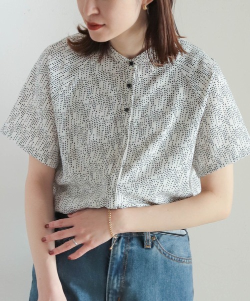 NOMBRE IMPAIR(ノンブルアンペール)の「flow dot PT スタンドネックブラウス(シャツ/ブラウス・レディース・ホワイト/ブラック・FREE)」の6枚目の写真