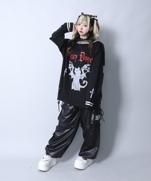 ☆韓国の人気☆【AMI】☆Oragnic Cotton Jersey Tシャツ☆ Amilige(アミリージュ)の「DEEP DOPEセーラーロングTシャツ(T