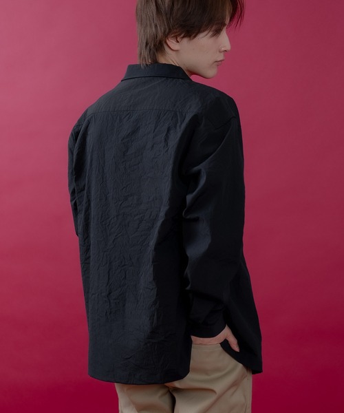 SIDEWAY STANCE（サイドウェイスタンス）の「【SIDEWAY STANCE】ポリワッシャー 長袖 ワークシャツ（シャツ/ブラウス・メンズ・ブラック/ネイビー/カーキ・SMALL/X-LARGE/LARGE/MEDIUM）」の16枚目の写真