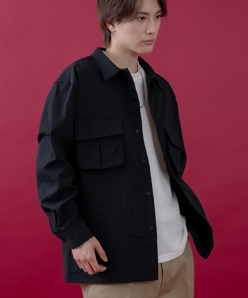 SIDEWAY STANCE（サイドウェイスタンス）の「【SIDEWAY STANCE】ポリワッシャー 長袖 ワークシャツ（シャツ/ブラウス・メンズ・ブラック/ネイビー/カーキ・SMALL/X-LARGE/LARGE/MEDIUM）」の17枚目の写真