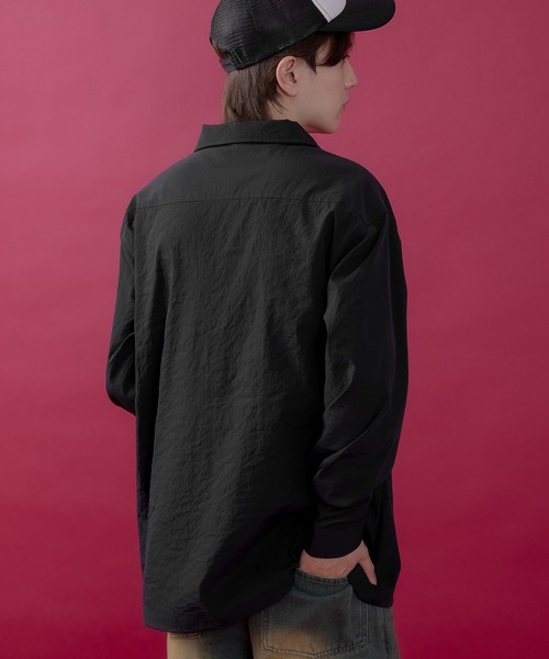 SIDEWAY STANCE（サイドウェイスタンス）の「【SIDEWAY STANCE】ポリワッシャー 長袖 ワークシャツ（シャツ/ブラウス・メンズ・ブラック/ネイビー/カーキ・SMALL/X-LARGE/LARGE/MEDIUM）」の6枚目の写真