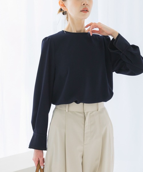 URBAN RESEARCH ROSSO WOMEN(アーバンリサーチ ロッソ)の「パイピングデザインブラウス(シャツ/ブラウス・レディース・ミント/ネイビー/アイボリー・FREE)」の3枚目の写真