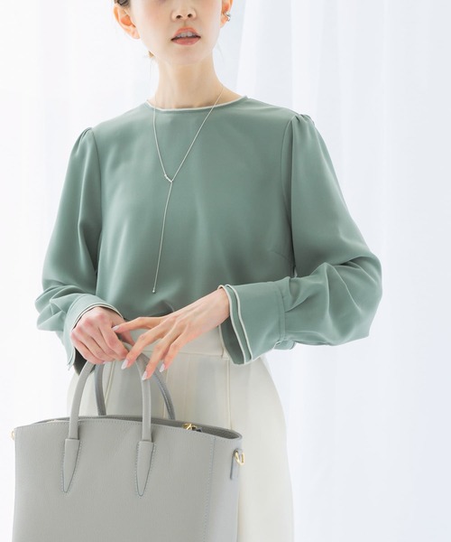 URBAN RESEARCH ROSSO WOMEN(アーバンリサーチ ロッソ)の「パイピングデザインブラウス(シャツ/ブラウス・レディース・ミント/ネイビー/アイボリー・FREE)」の10枚目の写真