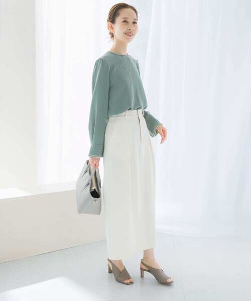 URBAN RESEARCH ROSSO WOMEN(アーバンリサーチ ロッソ)の「パイピングデザインブラウス(シャツ/ブラウス・レディース・ミント/ネイビー/アイボリー・FREE)」の14枚目の写真