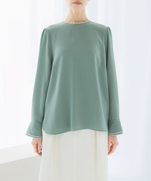 URBAN RESEARCH ROSSO WOMEN(アーバンリサーチ ロッソ)の「パイピングデザインブラウス(シャツ/ブラウス・レディース・ミント/ネイビー/アイボリー・FREE)」の21枚目の写真