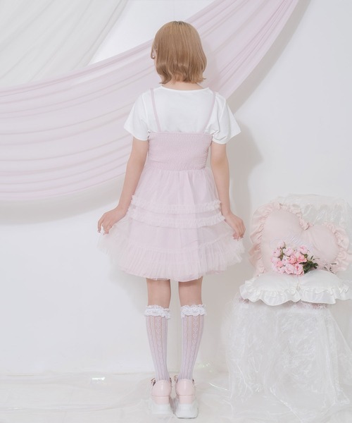 Honey Cinnamon(ハニーシナモン)の「プチリボンチュールミニジャンスカ(ジャンパースカート・レディース・ブラック/ピンク・FREE)」の17枚目の写真