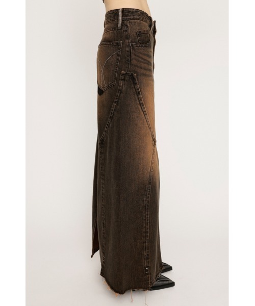 SLY(スライ)の「L/W REMAKE MAXI DENIM SK ローウエスト リメイク マキシ デニムスカート(デニムスカート・レディース・ブラウン・0/1)」の3枚目の写真