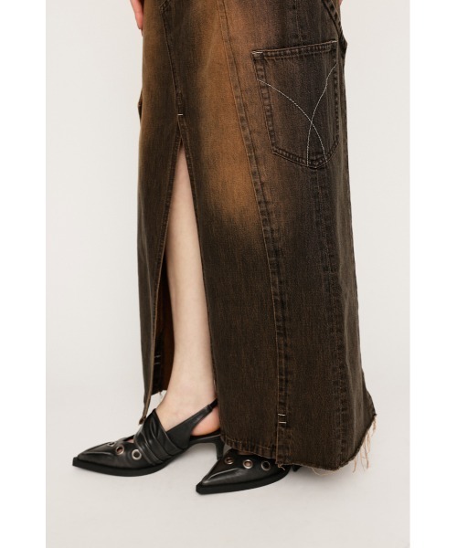 SLY(スライ)の「L/W REMAKE MAXI DENIM SK ローウエスト リメイク マキシ デニムスカート(デニムスカート・レディース・ブラウン・0/1)」の7枚目の写真