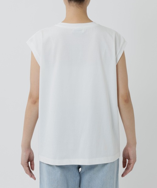 BARNYARDSTORM(バンヤードストーム)の「BARNYARDSTORM / GIZAコットンノースリプルオーバー【汗染み軽減】(Tシャツ/カットソー・レディース・ホワイト/ブラウン/ピンク/ベージュ/チャコールグレー・S/M)」の13枚目の写真