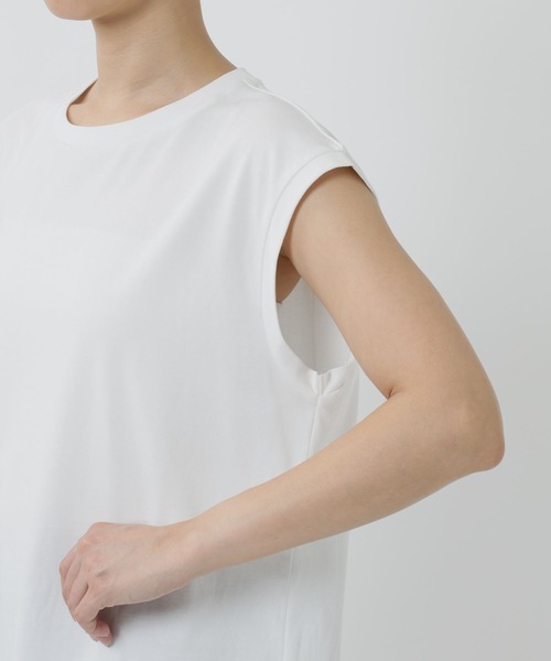 BARNYARDSTORM(バンヤードストーム)の「BARNYARDSTORM / GIZAコットンノースリプルオーバー【汗染み軽減】(Tシャツ/カットソー・レディース・ホワイト/ブラウン/ピンク/ベージュ/チャコールグレー・S/M)」の16枚目の写真