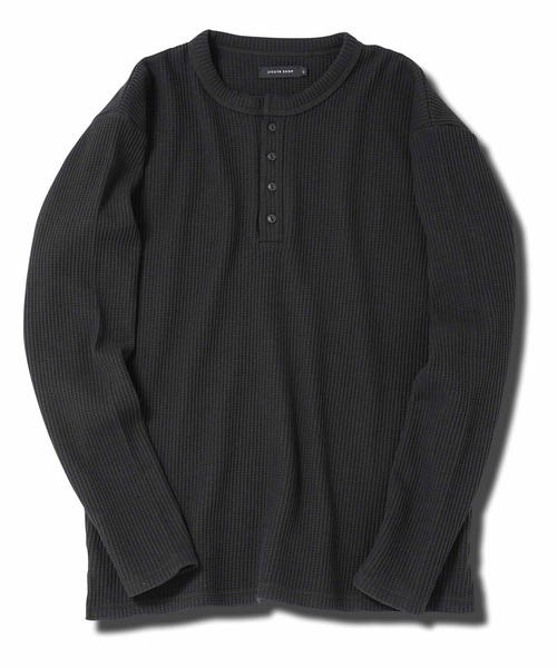 セール】ワッフル編み サーマル ヘンリーネック ロンT カットソー（T