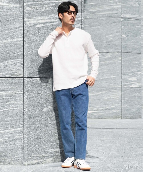 jiggys shop(ジギーズショップ)の「ワッフル編み サーマル ヘンリーネック ロンT カットソー(Tシャツ/カットソー・メンズ・アイボリー/ピンク系その他/ブラック/ホワイト/チャコールグレー/ブラウン系その他/グレー・MEDIUM/LARGE/X-LARGE)」の22枚目の写真