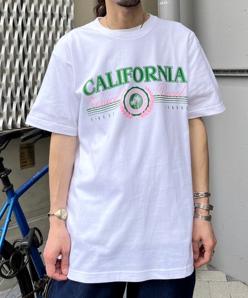 RGY(アールジーワイ)の「【RGY】CALIFORNIA Venice BeachデザインプリントTシャツ(Tシャツ/カットソー・レディース・ネイビー/オートミール/ホワイト・LARGE/MEDIUM)」の2枚目の写真